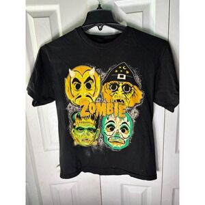 Rob Zombie T-Shirt Small Black Monster Mash Halloween Devil Witch Frankenstein